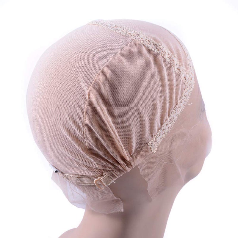 yantaisiyu Lace Front Wig Cap for Making Wigs with Adjustable Strap Glueless Weaving Wig Caps Swiss Lace Hairnet (Blonde M 54 cm) - Image 5